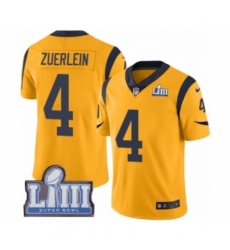 Men's Nike Los Angeles Rams #4 Greg Zuerlein Limited Gold Rush Vapor Untouchable Super Bowl LIII Bound NFL Jersey