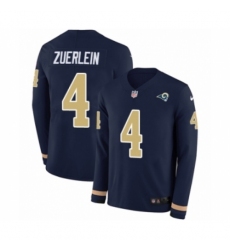 Men's Nike Los Angeles Rams #4 Greg Zuerlein Limited Navy Blue Therma Long Sleeve NFL Jersey