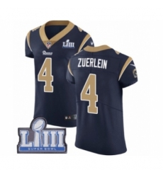 Men's Nike Los Angeles Rams #4 Greg Zuerlein Navy Blue Team Color Vapor Untouchable Elite Player Super Bowl LIII Bound NFL Jersey
