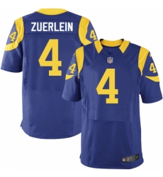 Men's Nike Los Angeles Rams #4 Greg Zuerlein Royal Blue Alternate Vapor Untouchable Elite Player NFL Jersey