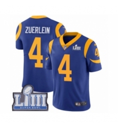 Men's Nike Los Angeles Rams #4 Greg Zuerlein Royal Blue Alternate Vapor Untouchable Limited Player Super Bowl LIII Bound NFL Jersey