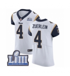 Men's Nike Los Angeles Rams #4 Greg Zuerlein White Vapor Untouchable Elite Player Super Bowl LIII Bound NFL Jersey