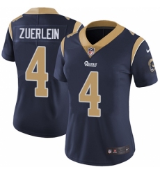 Women's Nike Los Angeles Rams #4 Greg Zuerlein Elite Navy Blue Team Color NFL Jersey