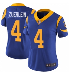 Women's Nike Los Angeles Rams #4 Greg Zuerlein Elite Royal Blue Alternate NFL Jersey
