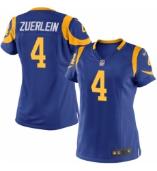 Women's Nike Los Angeles Rams #4 Greg Zuerlein Game Royal Blue Alternate NFL Jersey