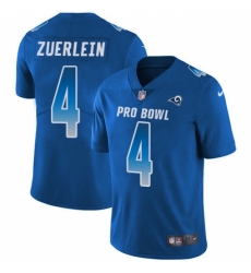 Women's Nike Los Angeles Rams #4 Greg Zuerlein Limited Royal Blue 2018 Pro Bowl NFL Jersey