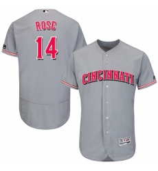 Men's Majestic Cincinnati Reds #14 Pete Rose Grey Flexbase Authentic Collection MLB Jersey