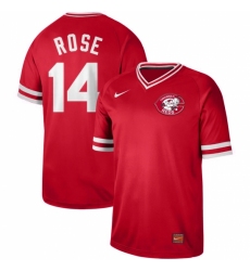 Men's Nike Cincinnati Reds #14 Pete Rose Nike Cooperstown Collection Legend V-Neck Jersey Red