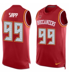 Men's Nike Tampa Bay Buccaneers #99 Warren Sapp Limited Red Player Name & Number Tank Top NFL Jersey