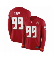 Men's Nike Tampa Bay Buccaneers #99 Warren Sapp Limited Red Therma Long Sleeve NFL Jersey