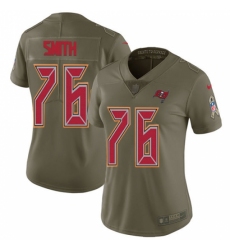 Women's Nike Tampa Bay Buccaneers #76 Donovan Smith Limited Olive 2017 Salute to Service NFL Jersey