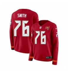 Women's Nike Tampa Bay Buccaneers #76 Donovan Smith Limited Red Therma Long Sleeve NFL Jersey