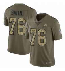Youth Nike Tampa Bay Buccaneers #76 Donovan Smith Limited Olive/Camo 2017 Salute to Service NFL Jersey
