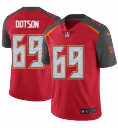 Youth Nike Tampa Bay Buccaneers #69 Demar Dotson Red Team Color Vapor Untouchable Limited Player NFL Jersey