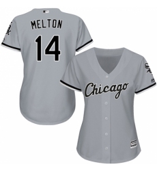 Women's Majestic Chicago White Sox #14 Bill Melton Replica Grey Road Cool Base MLB Jersey