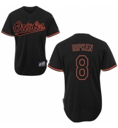 Men's Majestic Baltimore Orioles #8 Cal Ripken Replica Black Fashion MLB Jersey