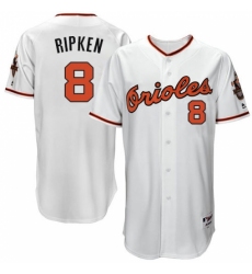 Men's Majestic Baltimore Orioles #8 Cal Ripken Replica White 1966 Turn Back The Clock MLB Jersey