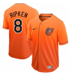 Men's Nike Baltimore Orioles #8 Cal Ripken Orange Fade Jersey