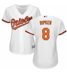 Women's Majestic Baltimore Orioles #8 Cal Ripken Replica White Home Cool Base MLB Jersey