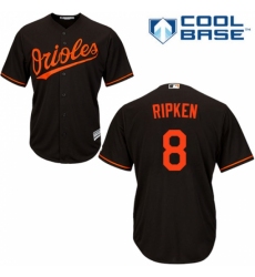 Youth Majestic Baltimore Orioles #8 Cal Ripken Replica Black Alternate Cool Base MLB Jersey