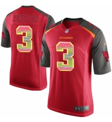 Men's Nike Tampa Bay Buccaneers #3 Jameis Winston Limited Red Strobe NFL Jersey