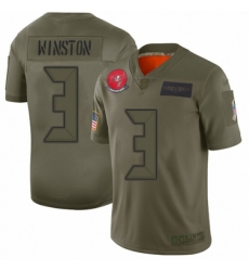 Men's Tampa Bay Buccaneers #3 Jameis Winston Limited Camo 2019 Salute to Service Football Jersey