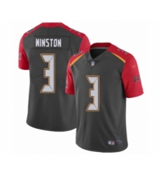 Men's Tampa Bay Buccaneers #3 Jameis Winston Limited Gray Inverted Legend Football Jersey