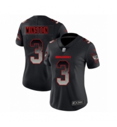 Women's Tampa Bay Buccaneers #3 Jameis Winston Limited Black Smoke Fashion Football Jersey