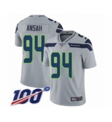 Men's Seattle Seahawks #94 Ezekiel Ansah Grey Alternate Vapor Untouchable Limited Player 100th Season Football Jersey