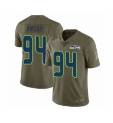 Men's Seattle Seahawks #94 Ezekiel Ansah Limited Olive 2017 Salute to Service Football Jersey