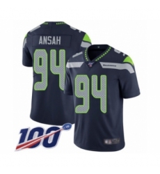 Men's Seattle Seahawks #94 Ezekiel Ansah Navy Blue Team Color Vapor Untouchable Limited Player 100th Season Football Jersey