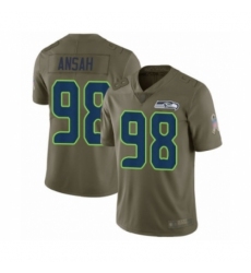 Men's Seattle Seahawks #98 Ezekiel Ansah Limited Olive 2017 Salute to Service Football Jersey