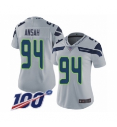 Women's Seattle Seahawks #94 Ezekiel Ansah Grey Alternate Vapor Untouchable Limited Player 100th Season Football Jersey