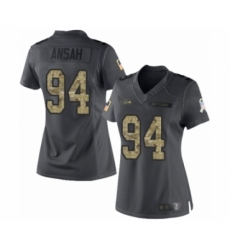 Women's Seattle Seahawks #94 Ezekiel Ansah Limited Black 2016 Salute to Service Football Jersey