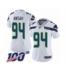 Women's Seattle Seahawks #94 Ezekiel Ansah White Vapor Untouchable Limited Player 100th Season Football Jersey