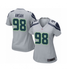 Women's Seattle Seahawks #98 Ezekiel Ansah Game Grey Alternate Football Jersey