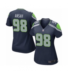 Women's Seattle Seahawks #98 Ezekiel Ansah Game Navy Blue Team Color Football Jersey