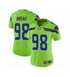 Women's Seattle Seahawks #98 Ezekiel Ansah Limited Green Rush Vapor Untouchable Football Jersey