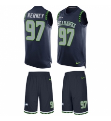 Men's Nike Seattle Seahawks #97 Patrick Kerney Limited Steel Blue Tank Top Suit NFL Jersey
