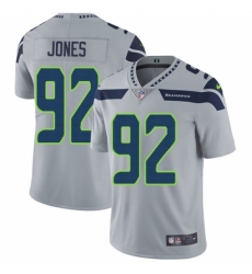 Men's Nike Seattle Seahawks #92 Nazair Jones Grey Alternate Vapor Untouchable Limited Player NFL Jersey