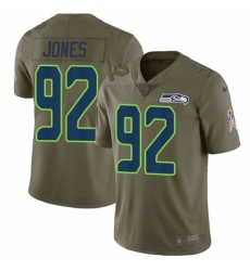 Men's Nike Seattle Seahawks #92 Nazair Jones Limited Olive 2017 Salute to Service NFL Jersey