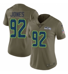 Women's Nike Seattle Seahawks #92 Nazair Jones Limited Olive 2017 Salute to Service NFL Jersey