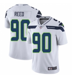 Men's Nike Seattle Seahawks #90 Jarran Reed White Vapor Untouchable Limited Player NFL Jersey