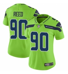 Women's Nike Seattle Seahawks #90 Jarran Reed Limited Green Rush Vapor Untouchable NFL Jersey
