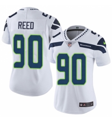 Women's Nike Seattle Seahawks #90 Jarran Reed White Vapor Untouchable Limited Player NFL Jersey