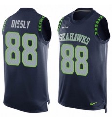 Men's Nike Seattle Seahawks #88 Will Dissly Limited Steel Blue Player Name & Number Tank Top NFL Jersey