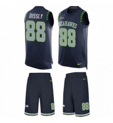 Men's Nike Seattle Seahawks #88 Will Dissly Limited Steel Blue Tank Top Suit NFL Jersey