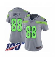 Women's Seattle Seahawks #88 Will Dissly Limited Silver Inverted Legend 100th Season Football Jersey