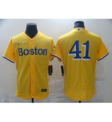 Men's Boston Red Sox #41 Chris Sale Nike Gold-Light Blue 2021 City Connect Replica Jersey
