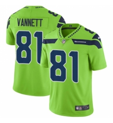 Men's Nike Seattle Seahawks #81 Nick Vannett Limited Green Rush Vapor Untouchable NFL Jersey